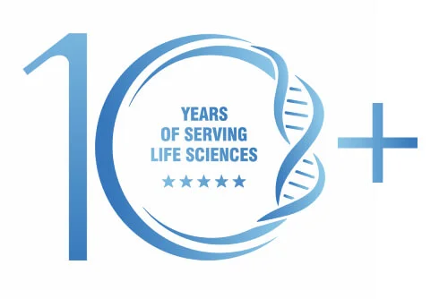 10 years of serving life sciences Logo